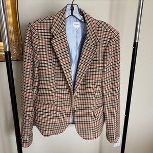 J. Crew Checkered Blazer with Red and Black